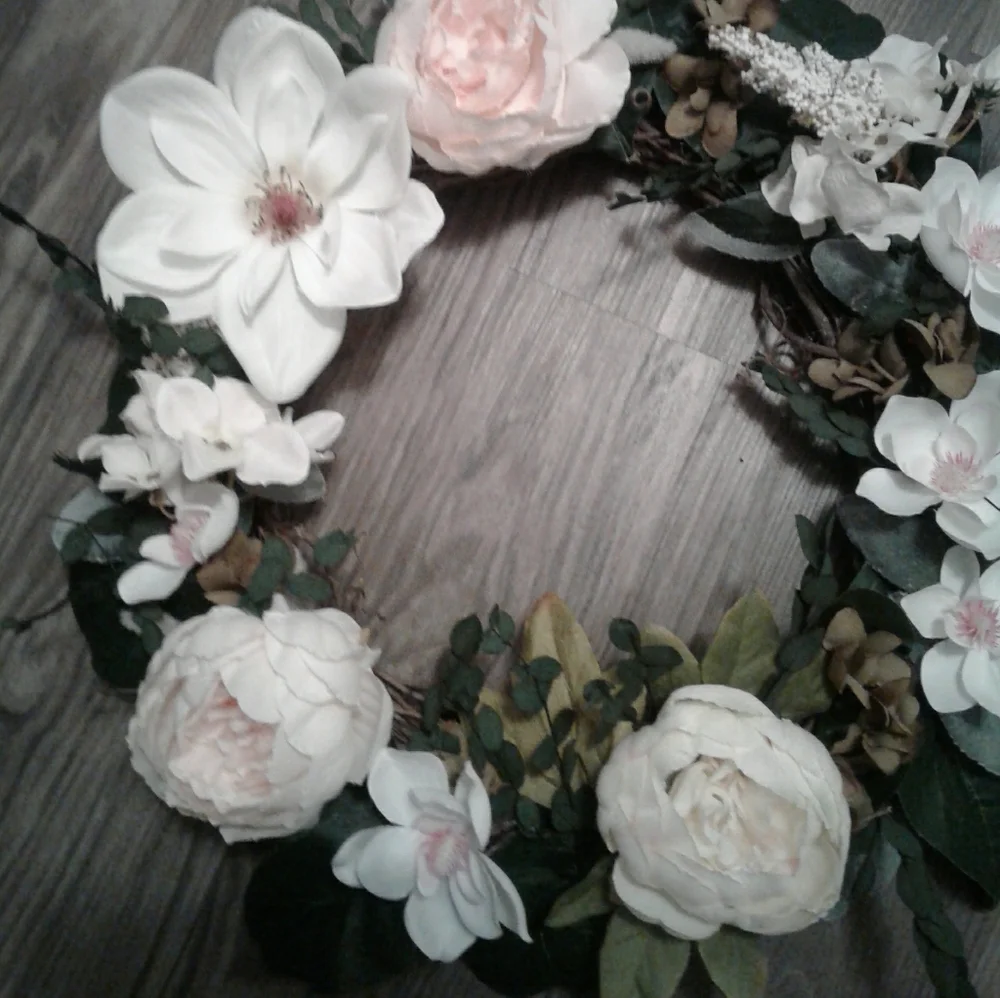 Magnolias Wreath Hand Crafted Custom Final Sale